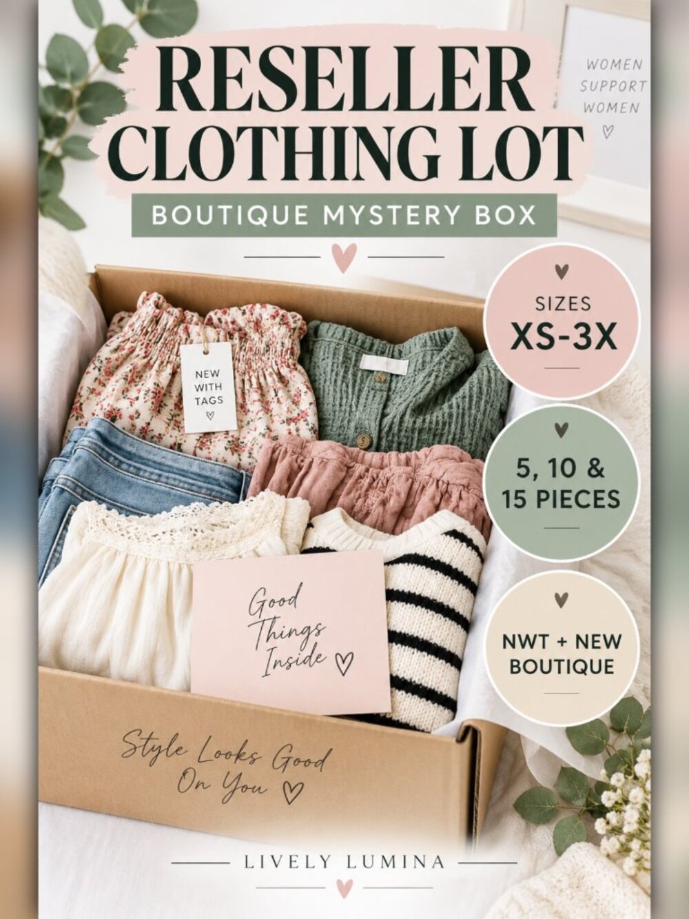 Women’s Reseller Clothing Lot 5 Pc Size XS Boutique Mystery Box